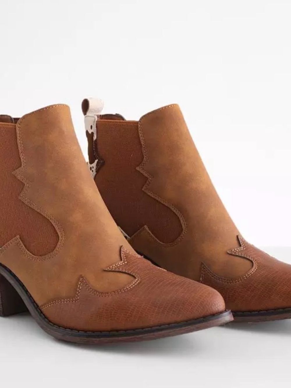 Buckle Pierre Dumas Wilder Ankle Boot Brown Cowhide Accent Western Boots Size 7 - Picture 3 of 11